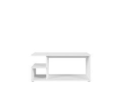 Gato Coffee Table — Geometric Design, Open Shelf & Stable Base, Alpine White