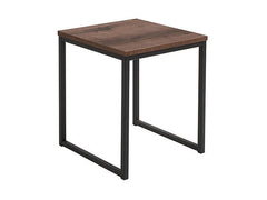 Aroz Side Table 40×40×40 cm – Square Laminated Top, Metal Frame, Compact | Monastery Oak
