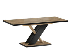 Eryk Extendable Dining Table 138–208 cm – Artisan Oak & Black