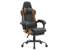 G-Turbo Gaming Chair – Black & Brown, Reclining to 150°, Footrest, Lumbar & Headrest Cushions