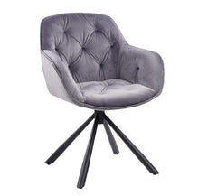 Eileen Swivel Chair – Velvet Grey
