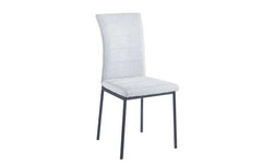 Edla Upholstered Dining Chair – Grey Fabric & Metal Frame