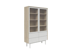 Ema Display Cabinet – Large Glass Sideboard with Drawers & LED Lighting