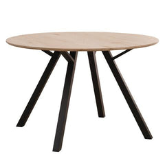 Arno Round Dining Table 120 cm – Artisan Oak / Black