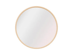 Circle Round Wall Mirror 65cm – Natural Wood Frame