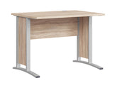 BRW Office Desk 100 cm – Sonoma Oak, Aluminium Frame, Corner-Extendable