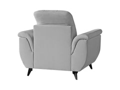 Doria Velvet Armchair — Button Tufting, Slim Metal Legs & Luxurious Comfort, Portland Ash