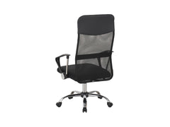 Alex Mesh Back Office Chair – Black | TILT Mechanism | Breathable Mesh Back | Chrome Base | Angled Armrests | 60×61×107–117 cm