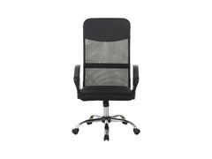 Alex Mesh Back Office Chair – Black | TILT Mechanism | Breathable Mesh Back | Chrome Base | Angled Armrests | 60×61×107–117 cm