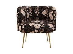 Cloe Upholstered Armchair – Pocket Spring Seat, Gold Metal Legs
