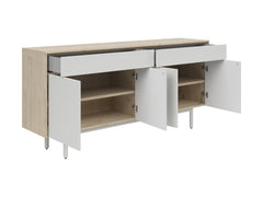 Ema Large Sideboard 180cm – Jackson Hickory Walnut & Light Grey with Beech Frame