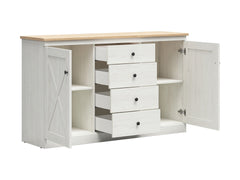 Frija — Chest of Drawers | 4 Drawers & 2 Doors | Andersen Pine & Artisan Oak | Scandinavian Style