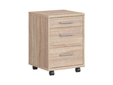 BRW Office Mobile Pedestal | 3 Drawers & Castors | Sonoma Oak | 40x56x38.5cm | Under-Desk