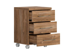Gent Mobile Pedestal | Stirling Oak | 3 Drawers | Soft-Close | 42×60 cm