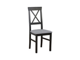 Alla 3 Dining Chair — Upholstered Seat, Black Beech Frame & Timeless Grey Fabric, Barrel 90