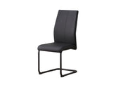 Anne Ph Upholstered Dining Chair – Sled Base, Black, Easy-Clean Fabric