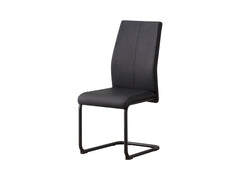 Anne Ph Upholstered Dining Chair – Sled Base, Black, Easy-Clean Fabric