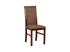 Como Upholstered Dining Chair – Brown & Walnut