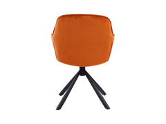 Eileen Swivel Chair — 360° Rotation, Quilted Velvet Bucket Seat & Powder-Coated Frame, Orange