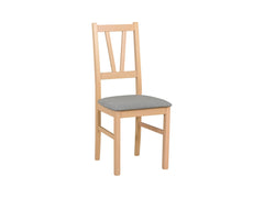 Filo Dining Chair – Scandinavian Style, Sonoma Oak & Light Grey Fabric, Slatted Back
