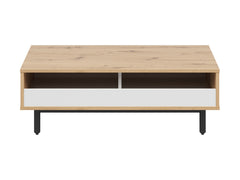 Gap Scandi Coffee Table – Artisan Oak, White & Black | Under-Shelf Storage | 110×60×38 cm | Living Room