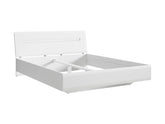 Azteca Trio Bed 160 — Smooth Fronts, Decorative Rail & Interchangeable Trim, White & White Gloss