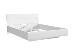 Azteca Trio Bed 160 — Smooth Fronts, Decorative Rail & Interchangeable Trim, White & White Gloss
