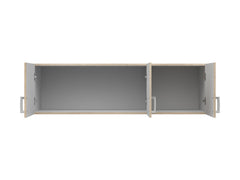 Brando 3 Wardrobe Top Unit 136 cm – Sonoma Oak & Textile, 3 Doors, Silver Handles