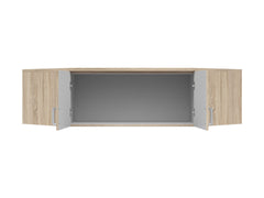 Brando Corner Wardrobe Top Unit 165cm — 2 Doors, Silver Handles & Extra Storage, Sonoma Oak