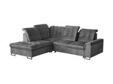 Aragon Corner Sofa Bed 270×230 cm – Adjustable Headrests & Seat, Sleep Function, Bedding Storage