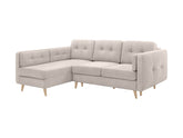 Cornet Corner Sofa Bed 228cm – Lotus Sand | Automat DL Sleeper, Bedding Storage & Wood Legs