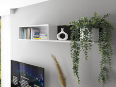 Forn Floating Wall Shelf 156 cm – White Gloss, 2 Compartments