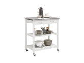 Babette Mobile Kitchen Cart – White / Granite Top | Island on Wheels
