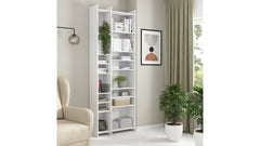 Benny — Tall Geometric Bookcase | 80 × 226 cm | Irregular Compartments | White