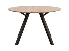 Arno Round Dining Table 120 cm – Artisan Oak / Black