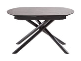 Binz Extendable Dining Table 130–190×100cm – Ceramic & Glass Top, Black & Anthracite