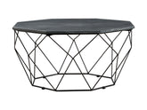 Aida — Octagonal Marble Coffee Table | 84 × 84 cm | Black | Metal Base