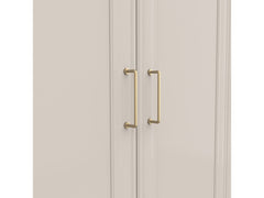 Anga 4-Door Wardrobe 210 cm – Cashmere & Brushed Gold Handles