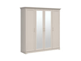 Anga 4-Door Wardrobe with Mirror – Soft-Close, Brushed Gold Handles & Hanging Rails | Uni Kashmir | 209.5×216 cm