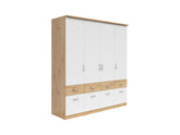 Brando 4 Wardrobe – Artisan Oak, White & Textile, 181 cm