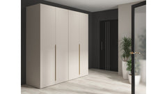Flex 4-Door Wardrobe 200x218 cm – Kashmir, Hanging Rails & Shelves, Scratch-Resistant