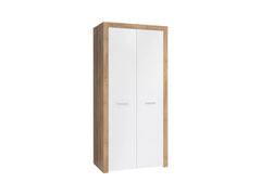 Balder 2-Door Wardrobe | Riviera Oak / White Gloss | 90×192 cm