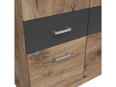 Brando 2 Wardrobe – Dark Flagstaff Oak & Graphite, 91 cm
