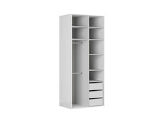 Flex 2-Door Wardrobe 100 cm – White & Graphite, 10-Year Warranty
