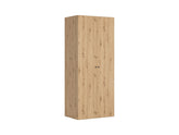 Flex Double Door Wardrobe 100cm – Artisan Oak, 7 Shelves & 3 Drawers