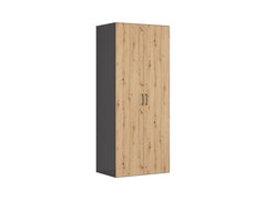 Flex 2-Door Wardrobe 100x240 cm – Graphite / Artisan Oak