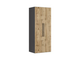 Flex 2-Door Wardrobe 100 cm – Graphite & Wotan Oak, 10-Year Warranty