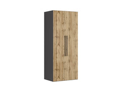 Flex 2-Door Wardrobe 100 cm – Graphite & Wotan Oak, 10-Year Warranty