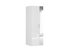 Flex Compact Wardrobe 75 cm – White & Mirror, 3 Drawers, 10-Year Warranty