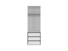 Flex Compact Wardrobe 75 cm – White & Mirror, 3 Drawers, 10-Year Warranty